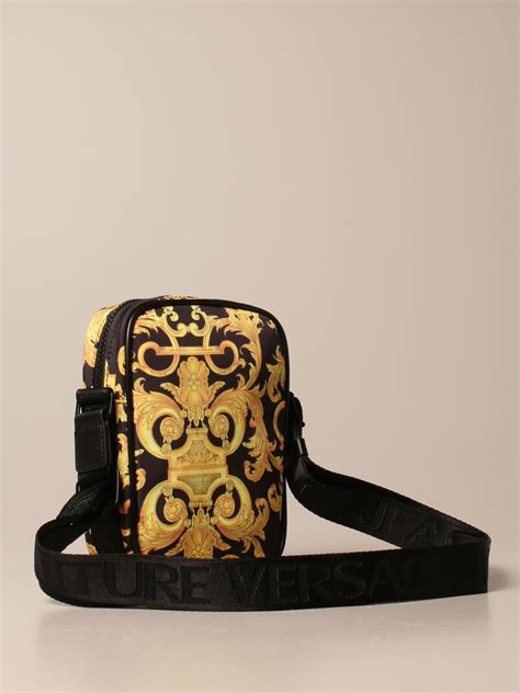 versace jeans leather backpack|Versace Jeans shoulder bag men.